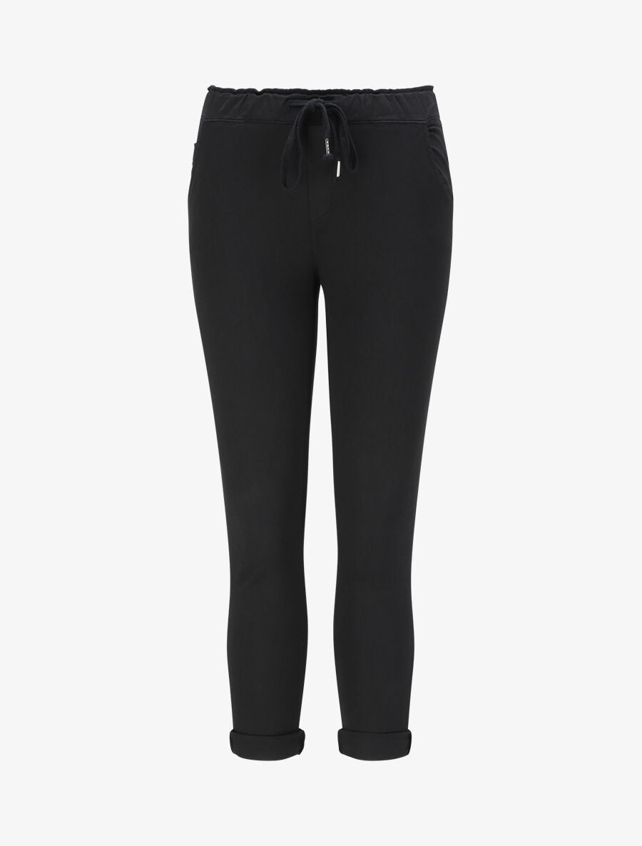 Pantalon droit taille haute froncée - Noir - 4