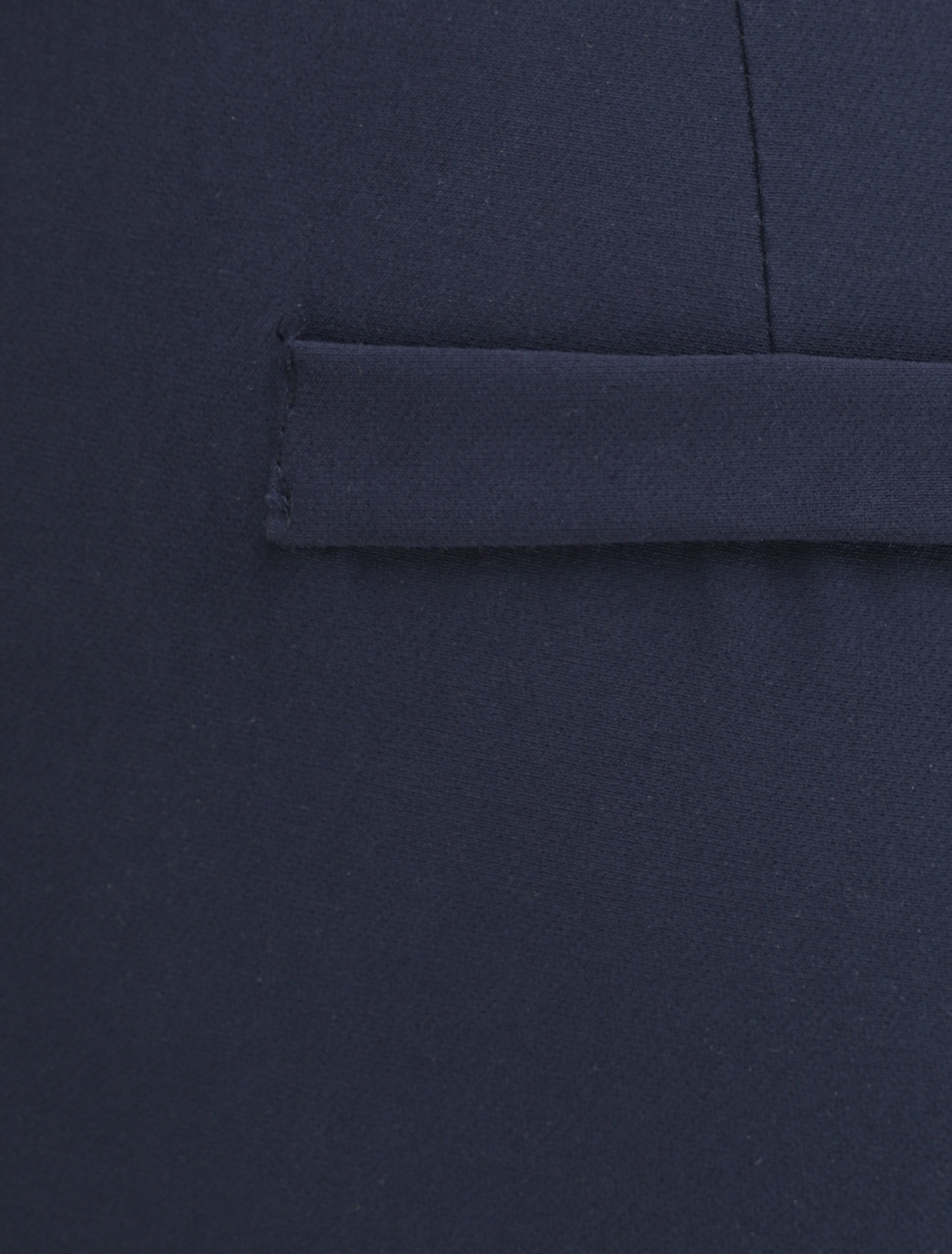 Pantalon droit à bords fendus - Marine - 3