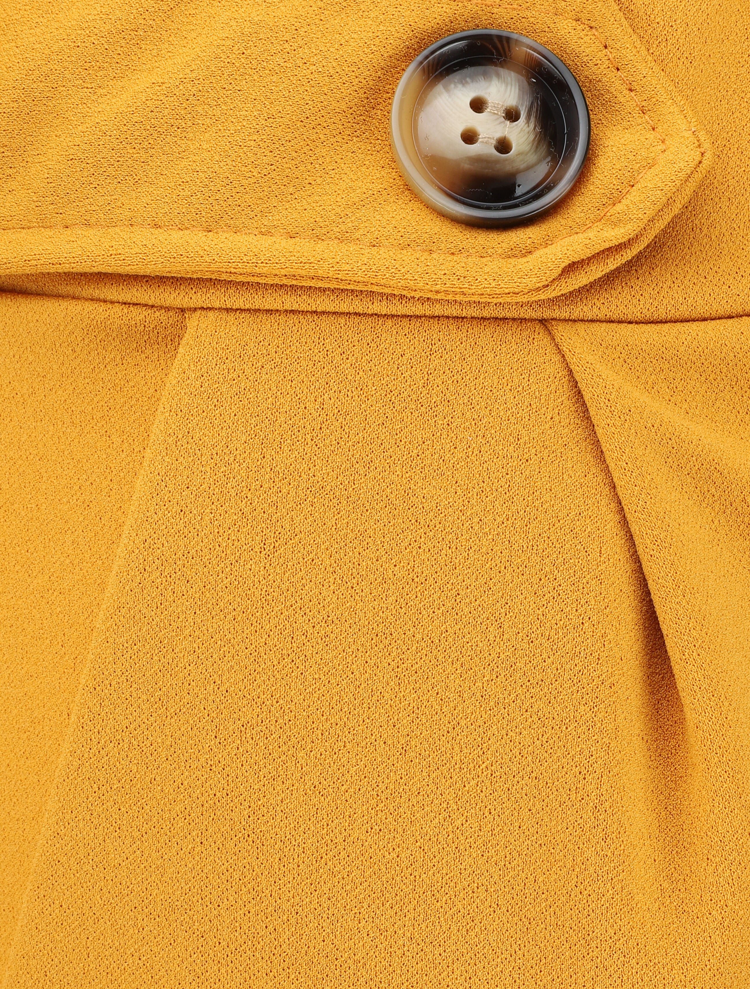 Pantalon ample à taille élastiquée - Jaune moutarde - 3