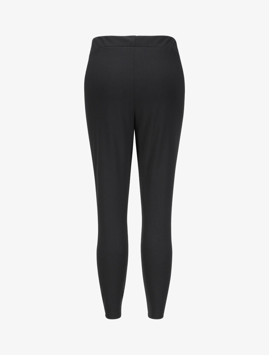 Pantalon à taille élastiquée et liens à nouer - Noir - 2