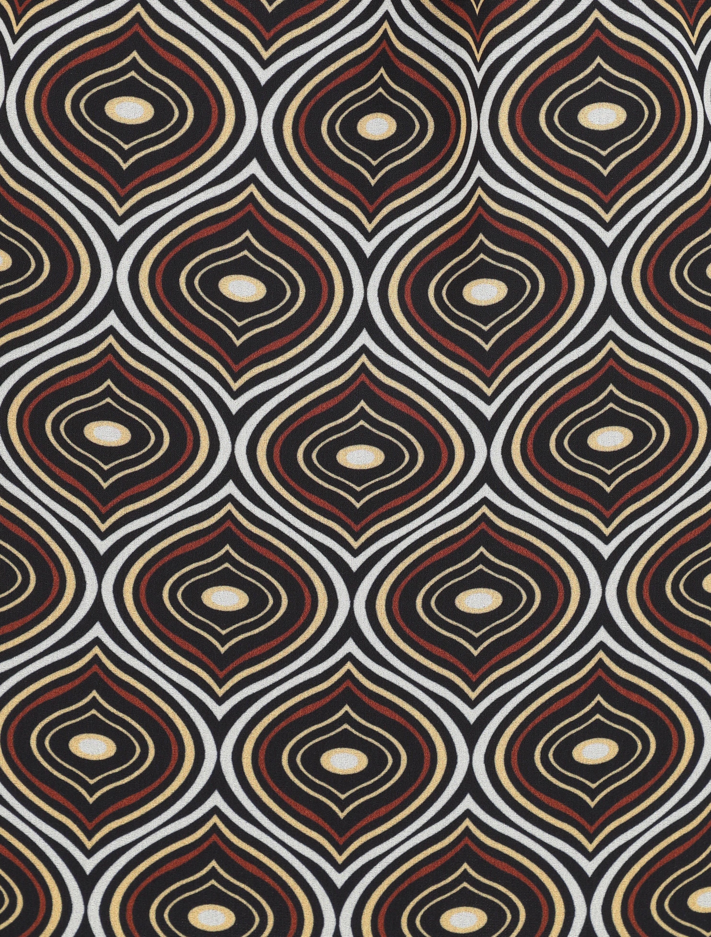 Jupe longue en voile imprimé psychédélique à ceinture contrastante - Noir - 3