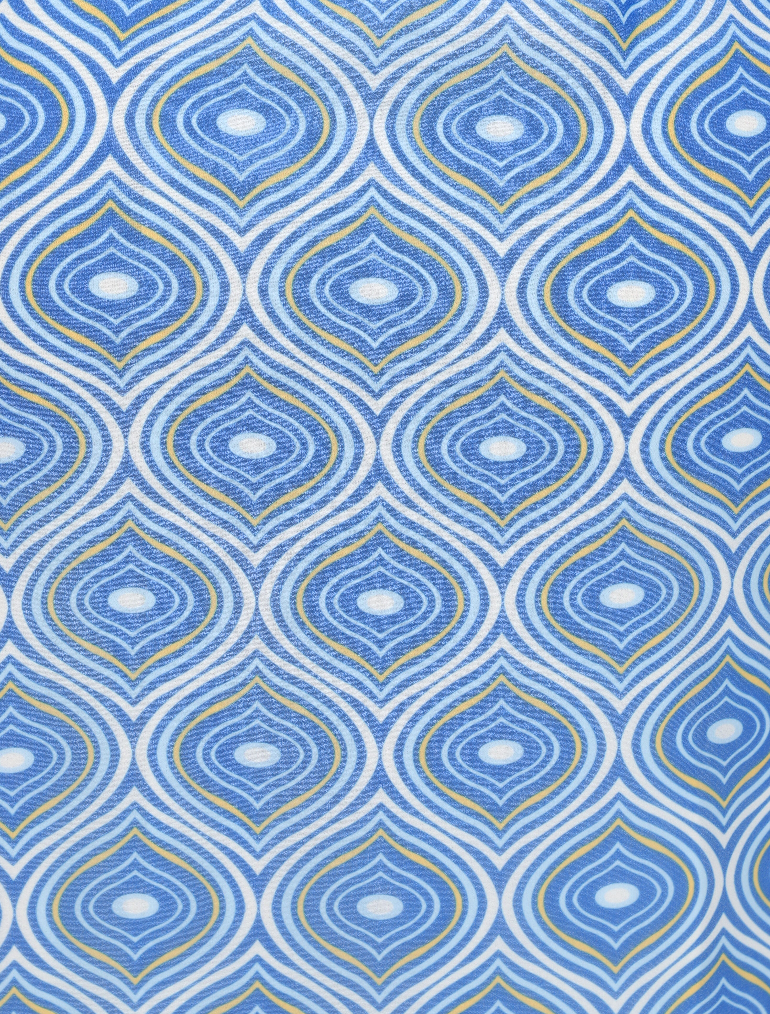 Jupe longue en voile imprimé psychédélique à ceinture contrastante - Bleu - 3