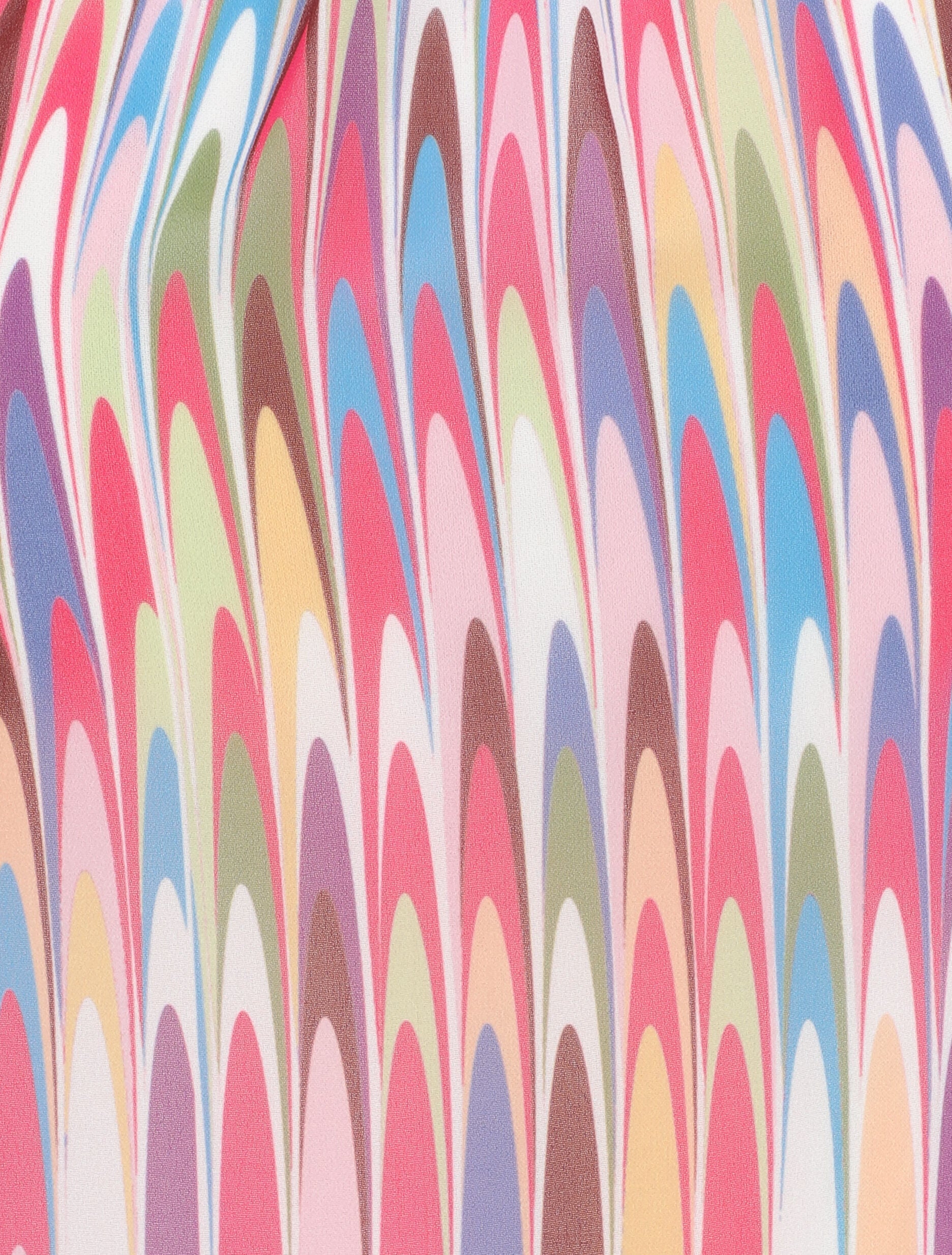 Jupe longue à imprimé rétro et ceinture irisée - Fushia - 3