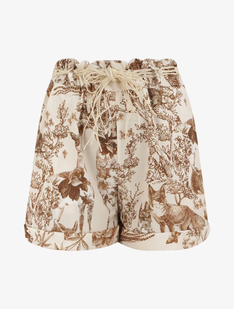 Short paper bag imprimé animal - Beige - 5