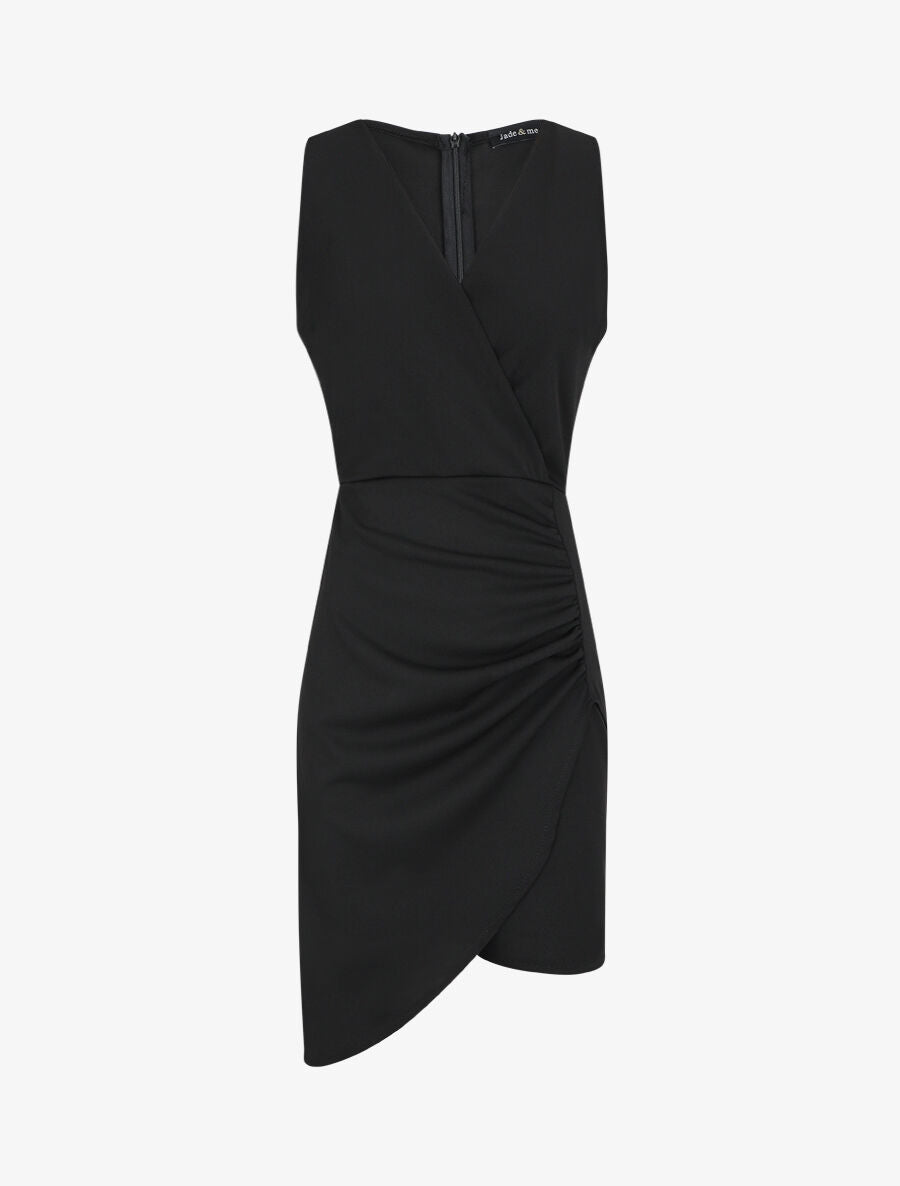 Robe drapée sans manches - Noir - 1
