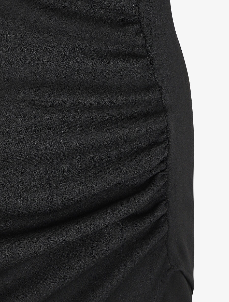 Robe drapée sans manches - Noir - 3