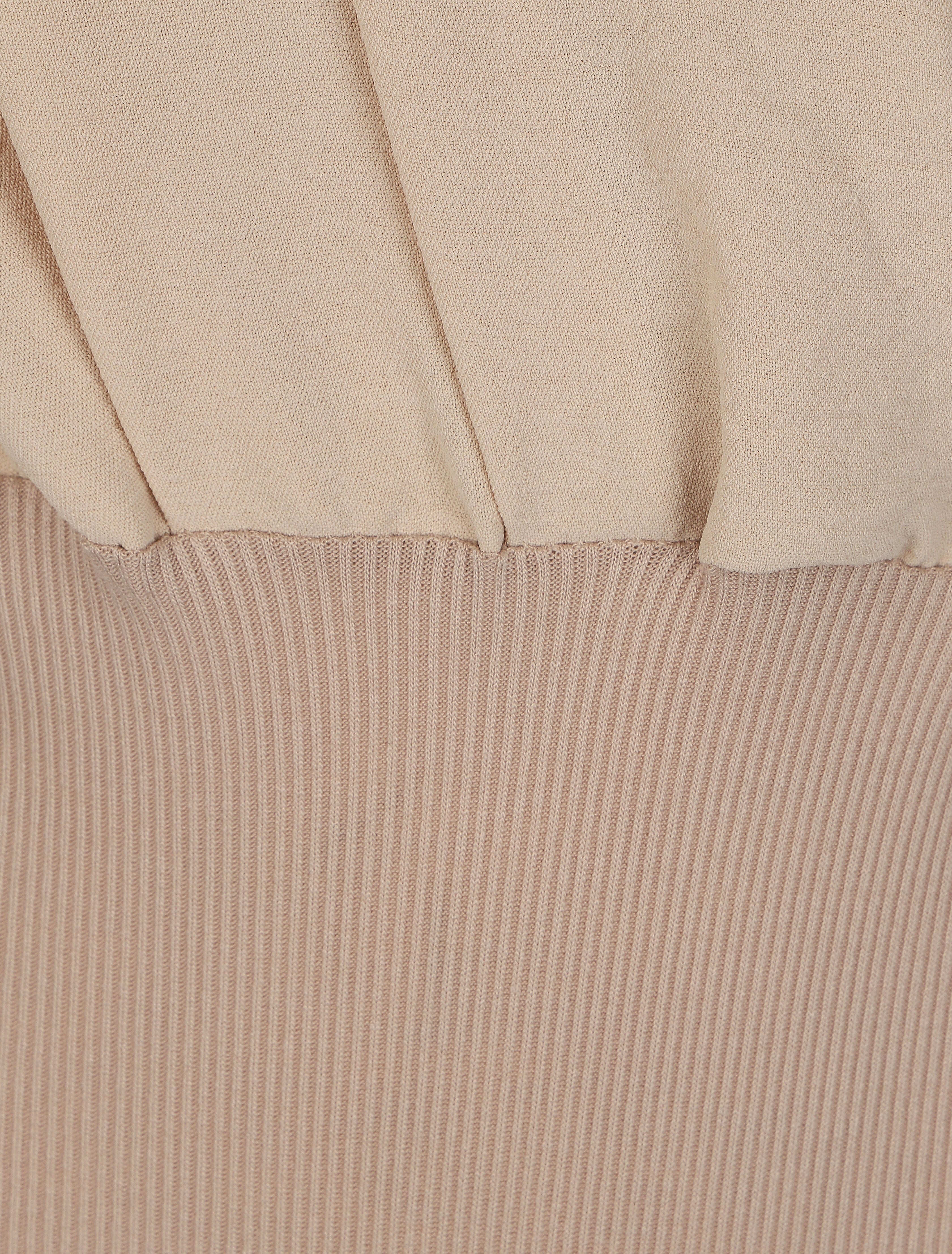 Body bi-matière à col cache-coeur - Beige - 3