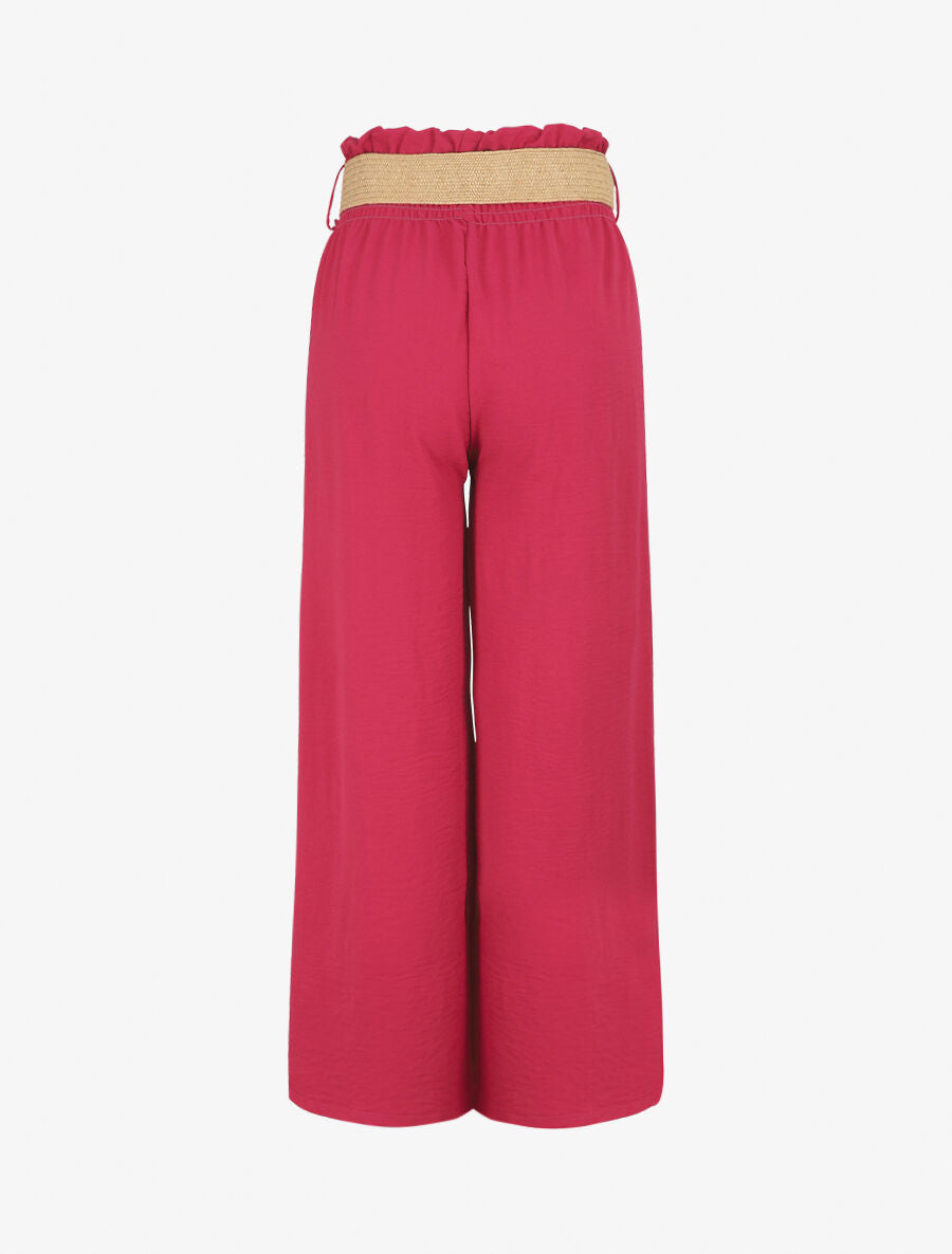 Pantalon ample à taille élastiquée - Fushia - 2