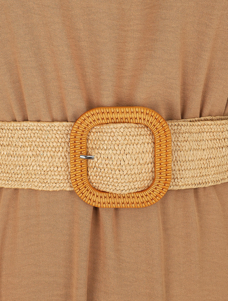 Robe longue unie dos nu - Camel - 3