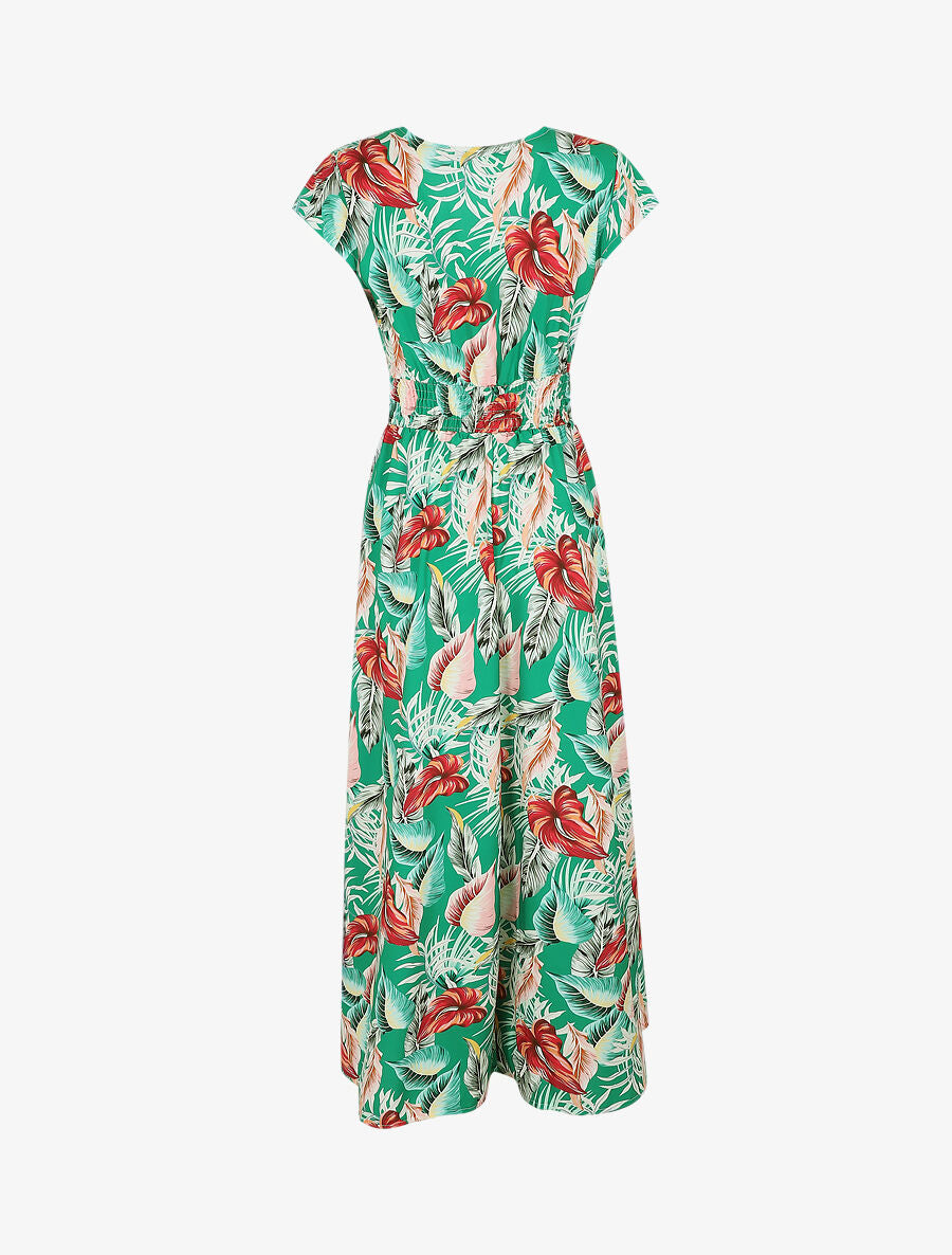 Robe longue à imprimé floral - Vert - 2