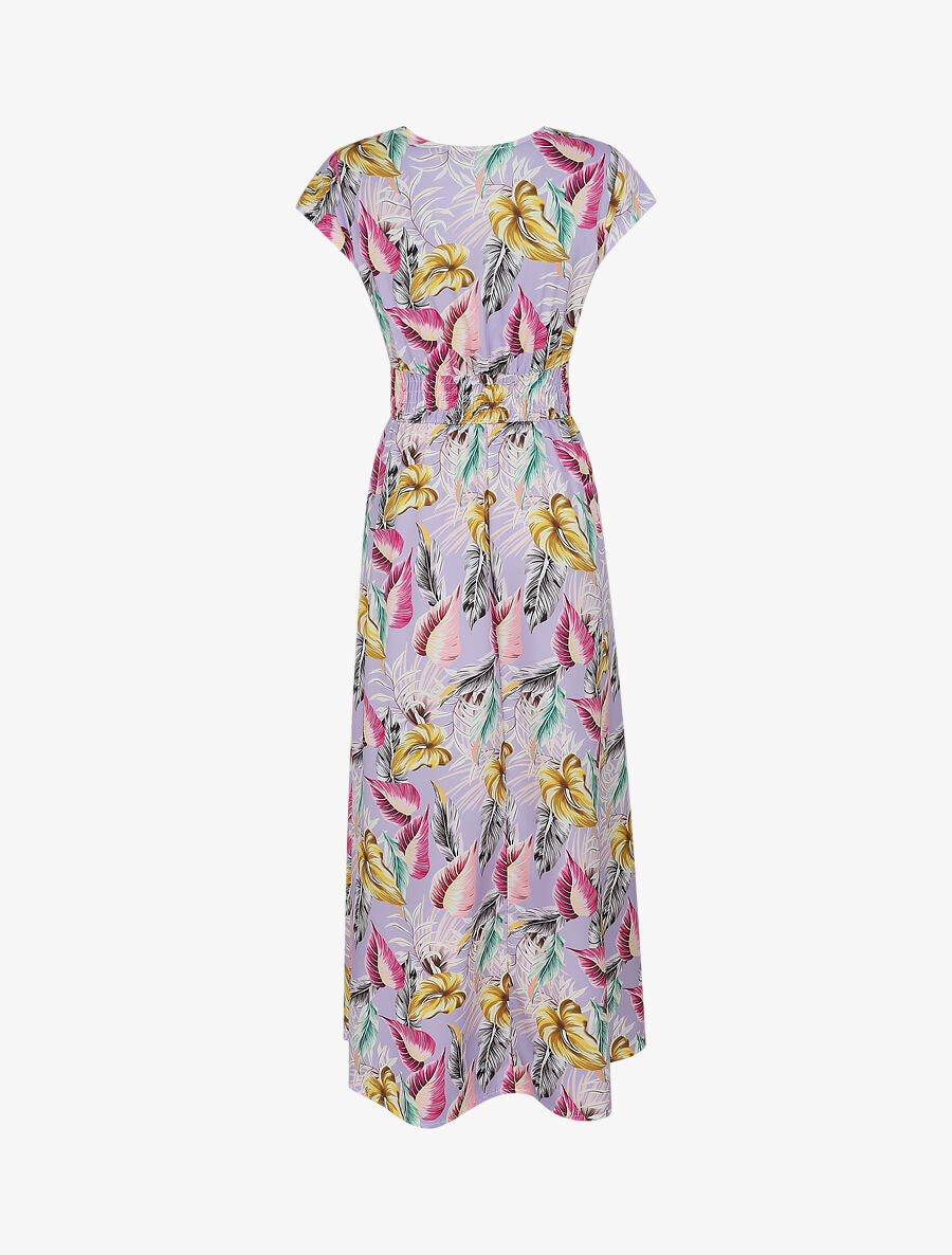 Robe longue à imprimé floral - Lilas - 2