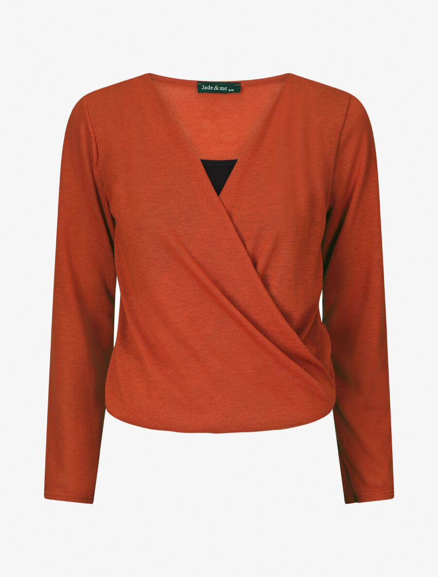Pull cache-coeur doublé - Rouille - 4