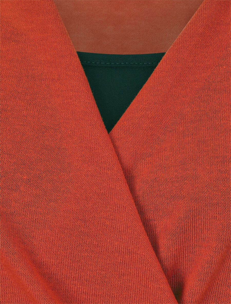 Pull cache-coeur doublé - Rouille - 3