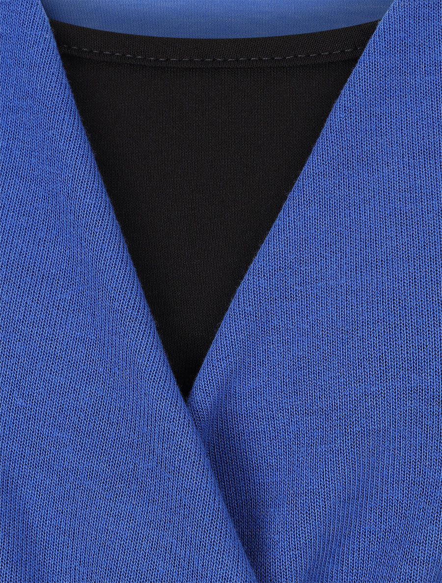Pull cache-coeur doublé - Bleu électrique - 3
