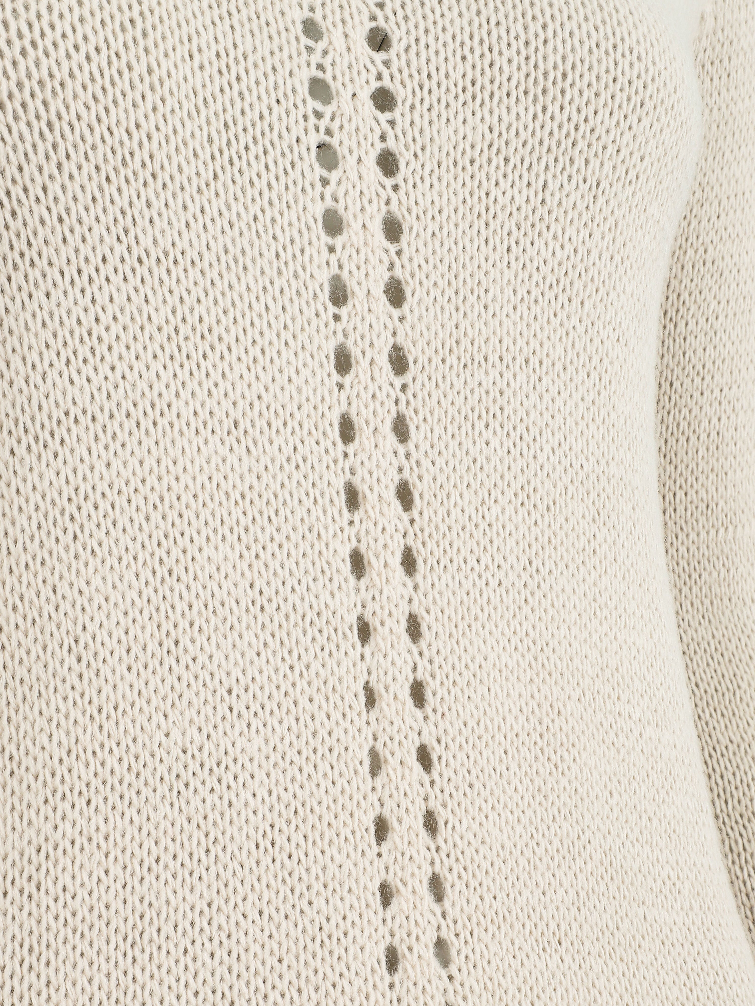 Pull droit dos en maille stylisée - Beige - 3