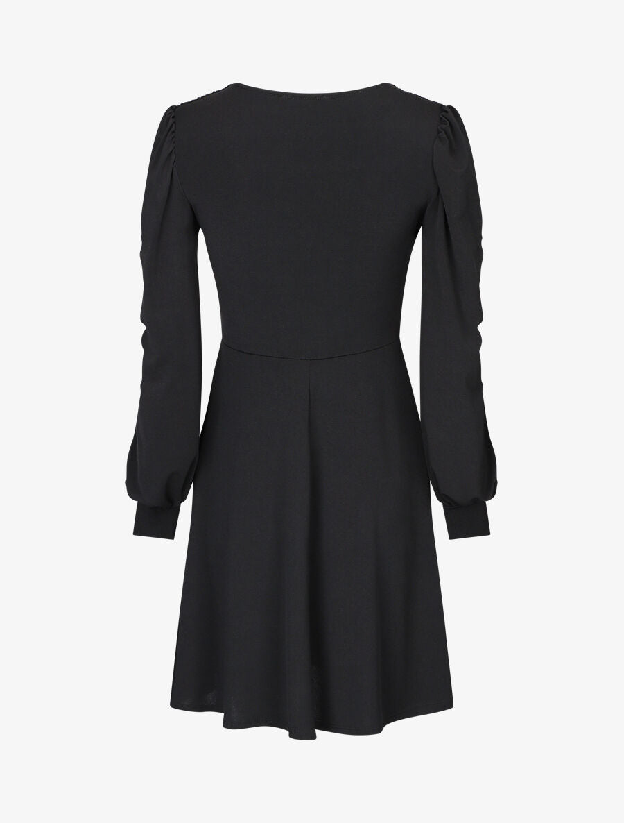 Robe patineuse à col cache-coeur - Noir - 2