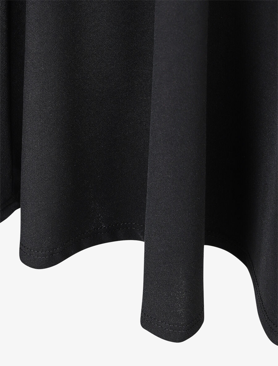 Robe patineuse à col cache-coeur - Noir - 3