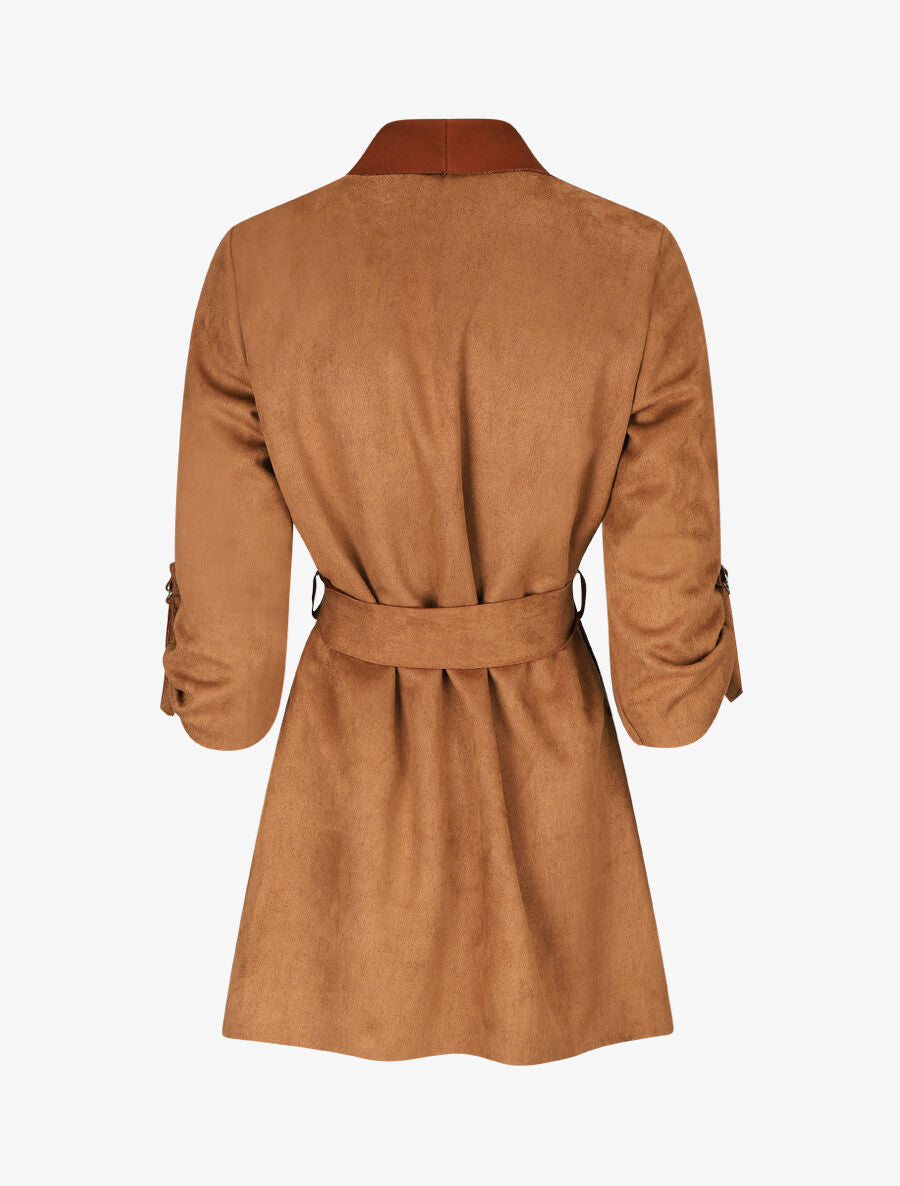 Gilet jeté en suédine - Camel - 2