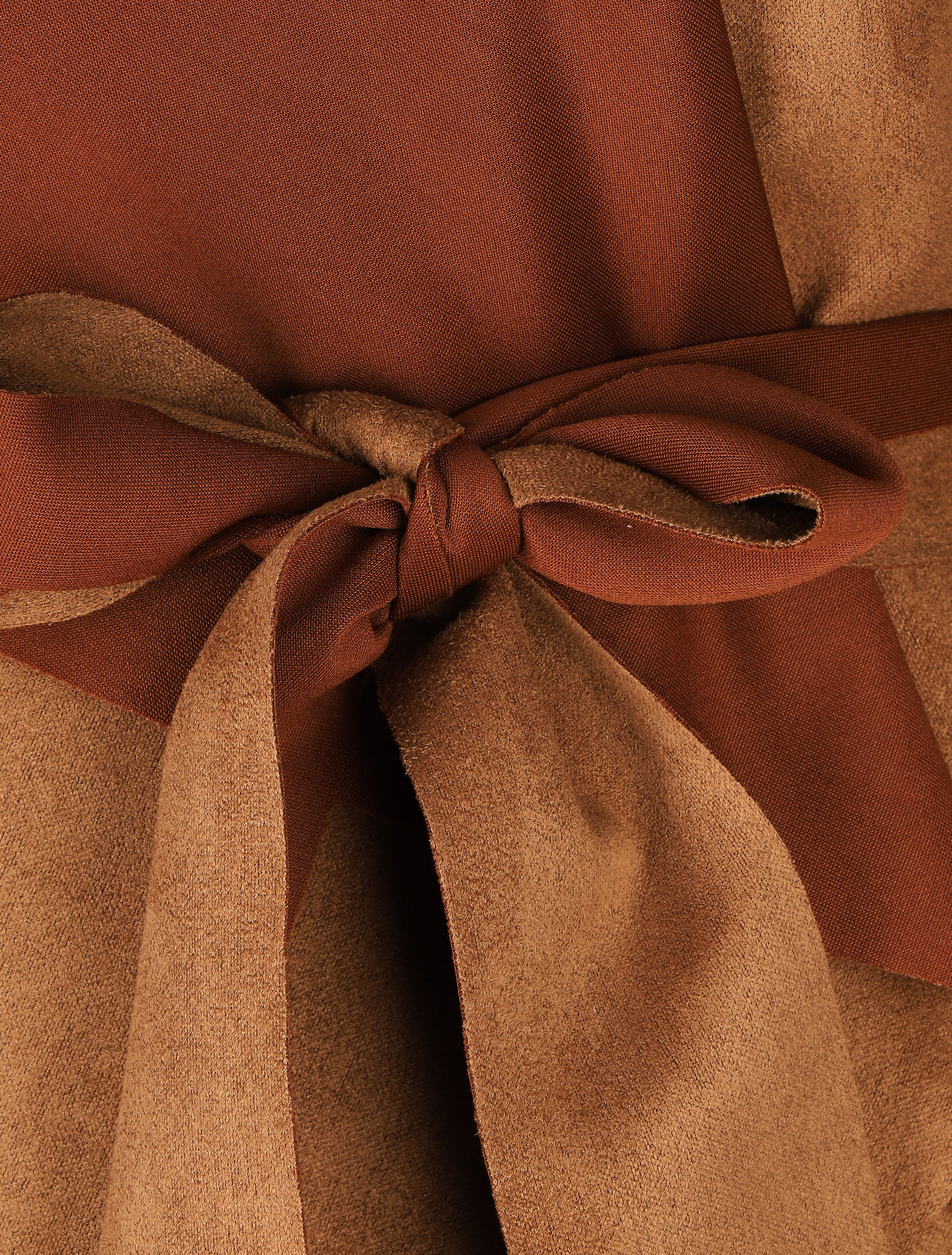 Gilet jeté en suédine - Camel - 3