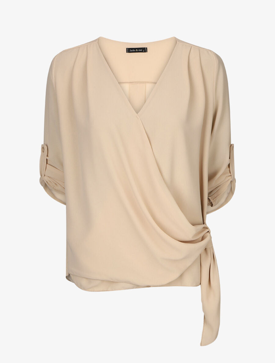 Top cache-coeur à noeud - Beige - 4