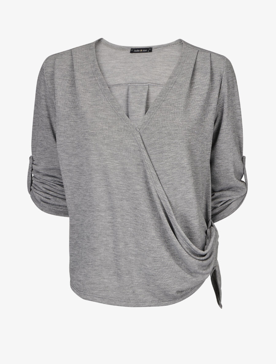 Pull cache-coeur à manches rabattables - Gris - 4