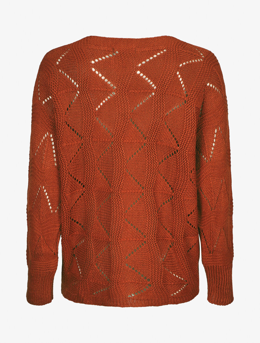 Pull en maille zigzag - Rouille - 2