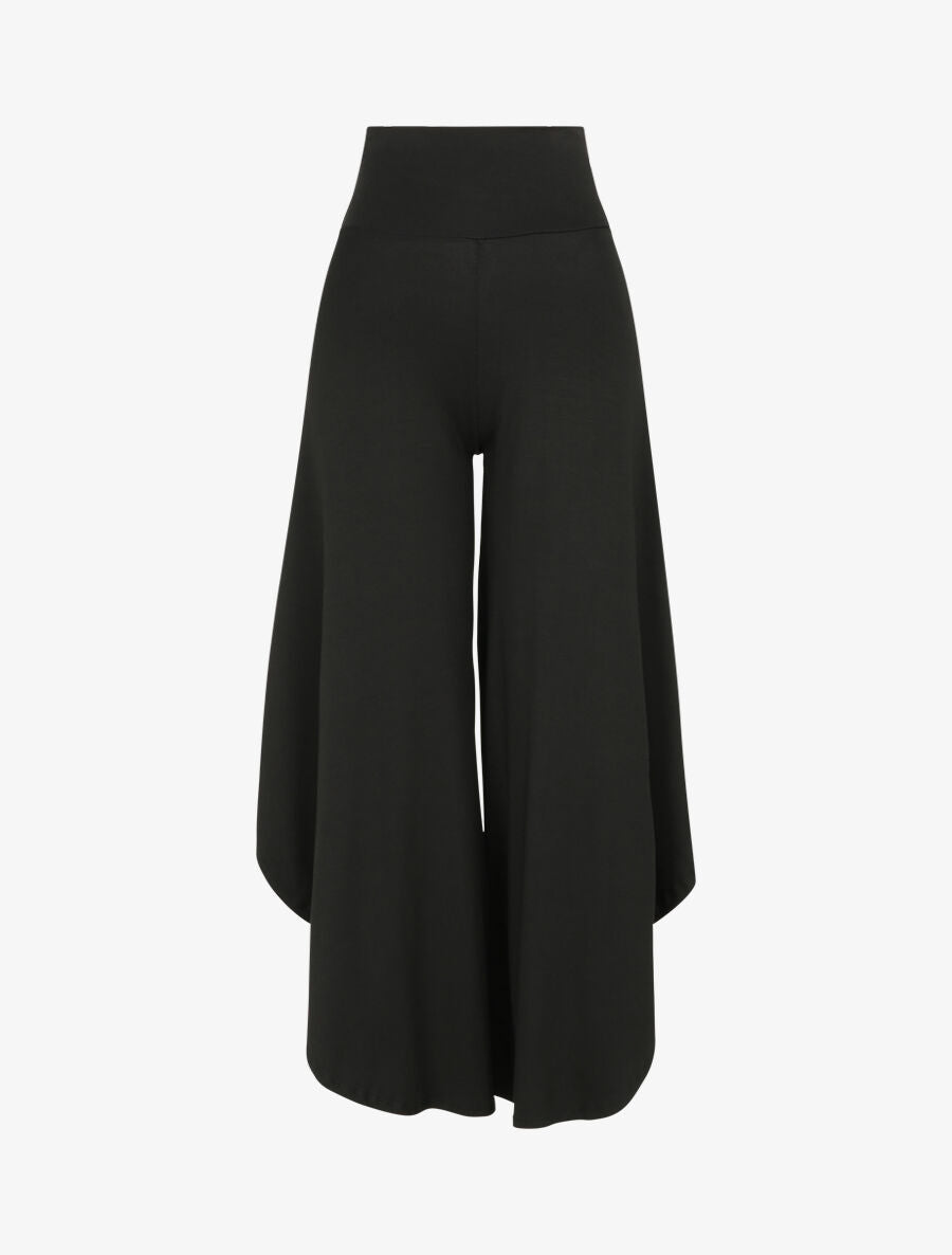 Pantalon ample à bords asymétriques - Noir - 5