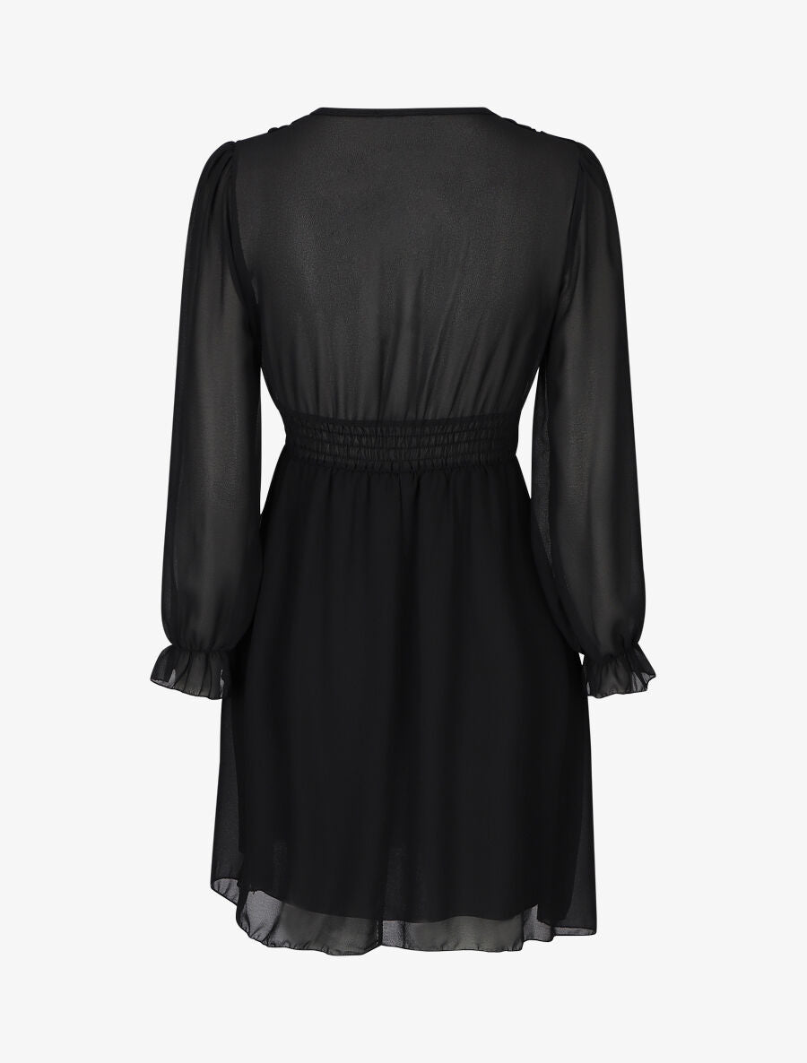 Robe courte patineuse en voile - Noir - 2