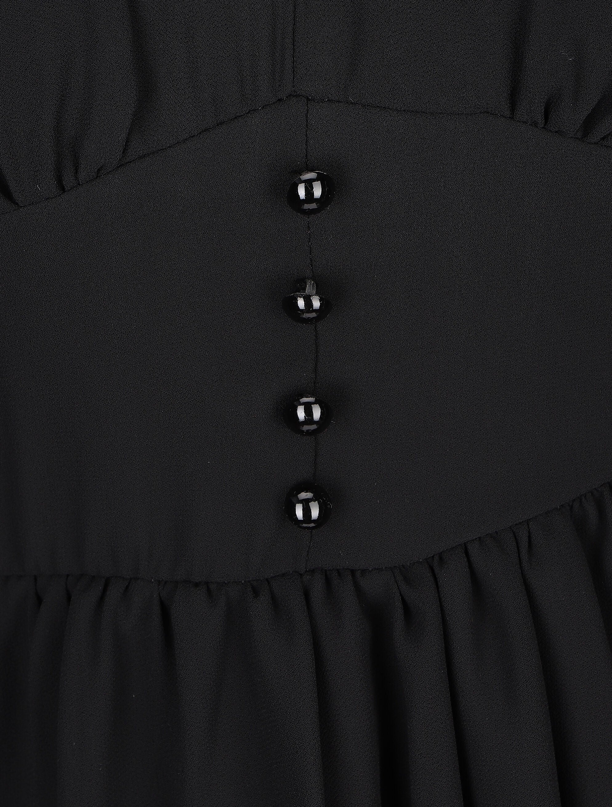 Robe courte patineuse en voile - Noir - 3