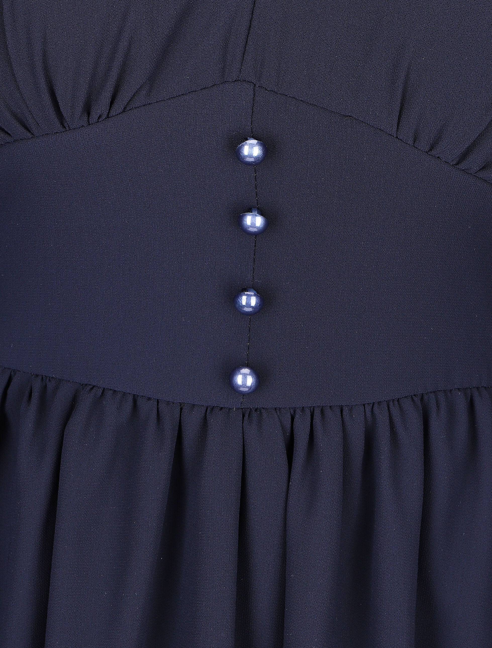 Robe courte patineuse en voile - Marine - 3