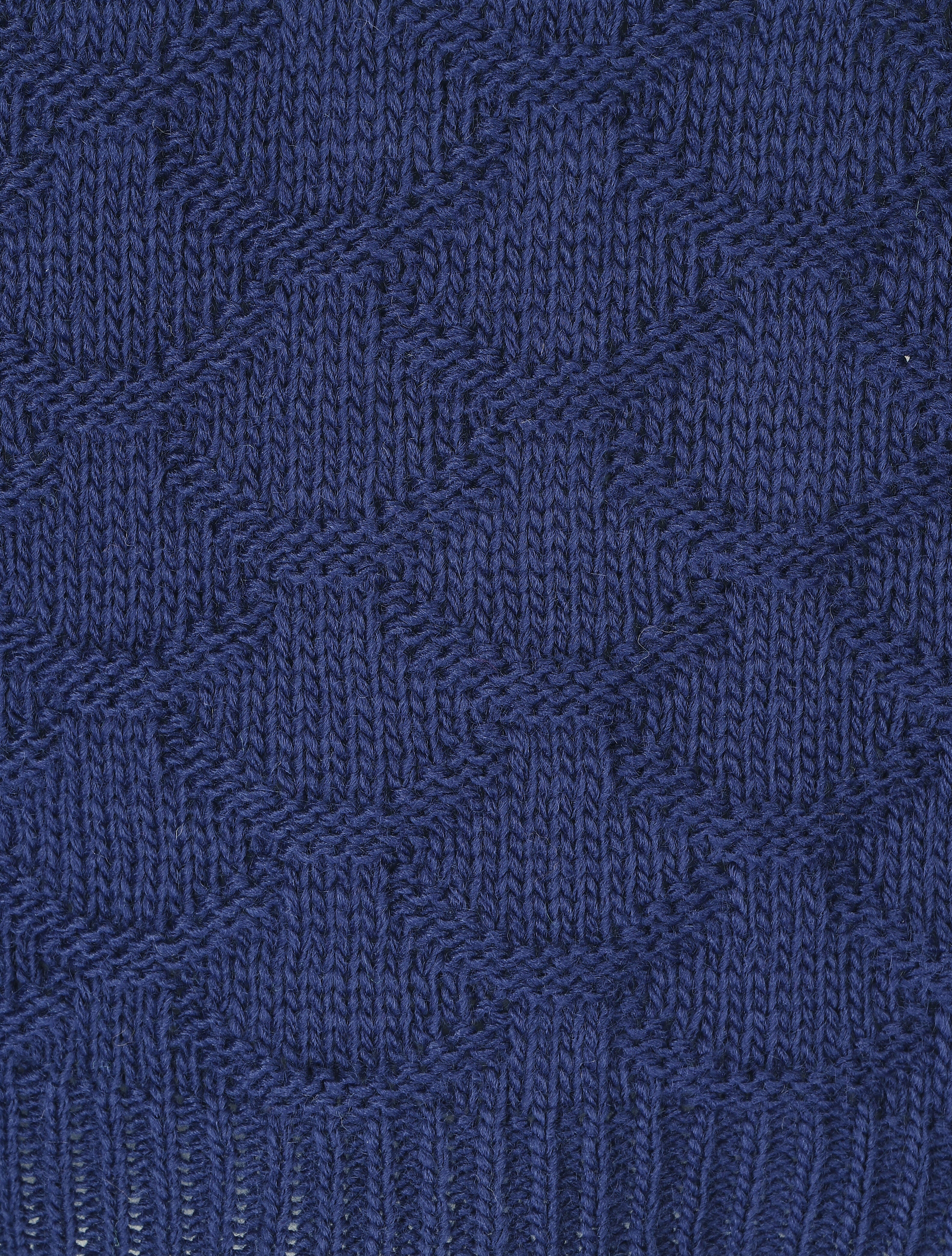 Pull uni en maille et col bateau - Marine - 3