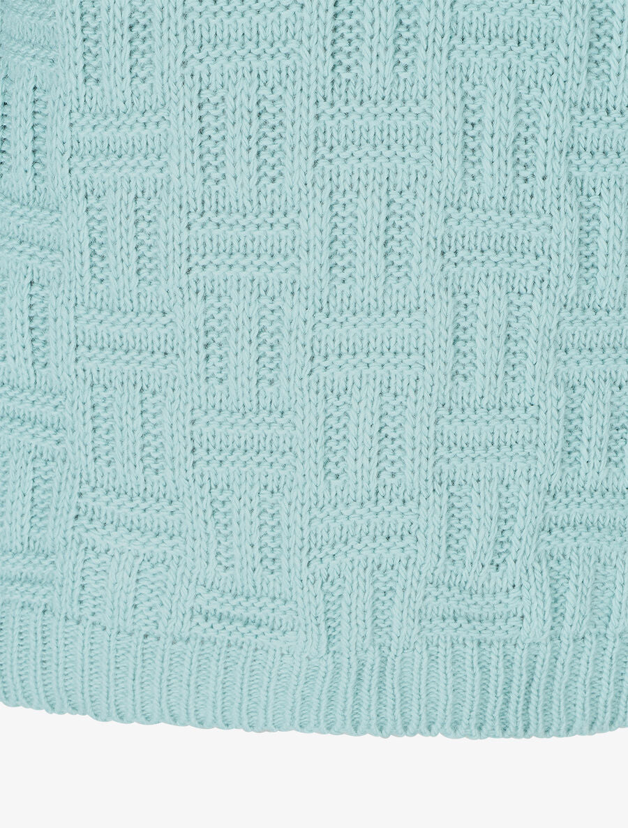Pull uni en maille à imprimé graphique - Turquoise - 3