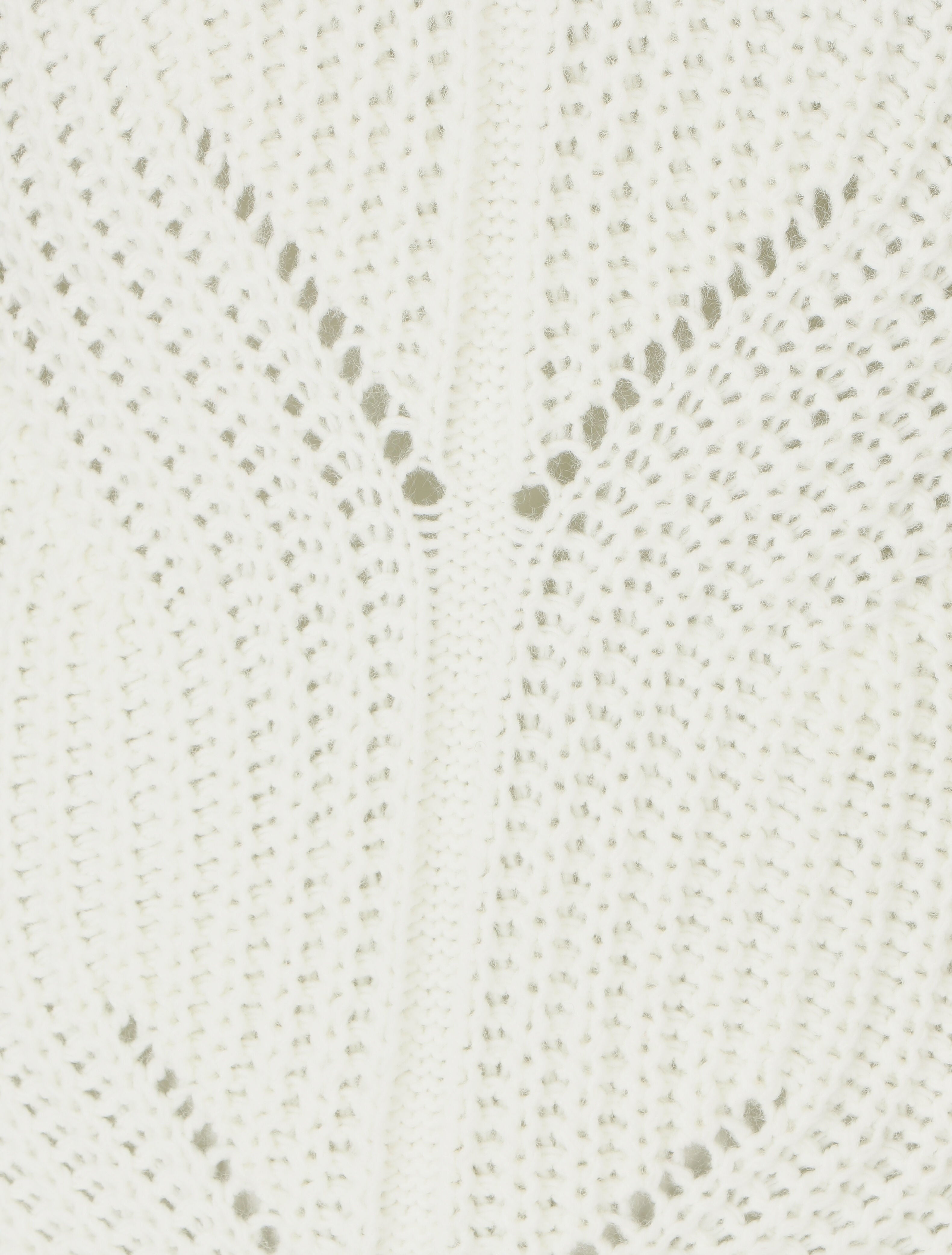 Pull uni en grosse maille à col rond - Écru - 3
