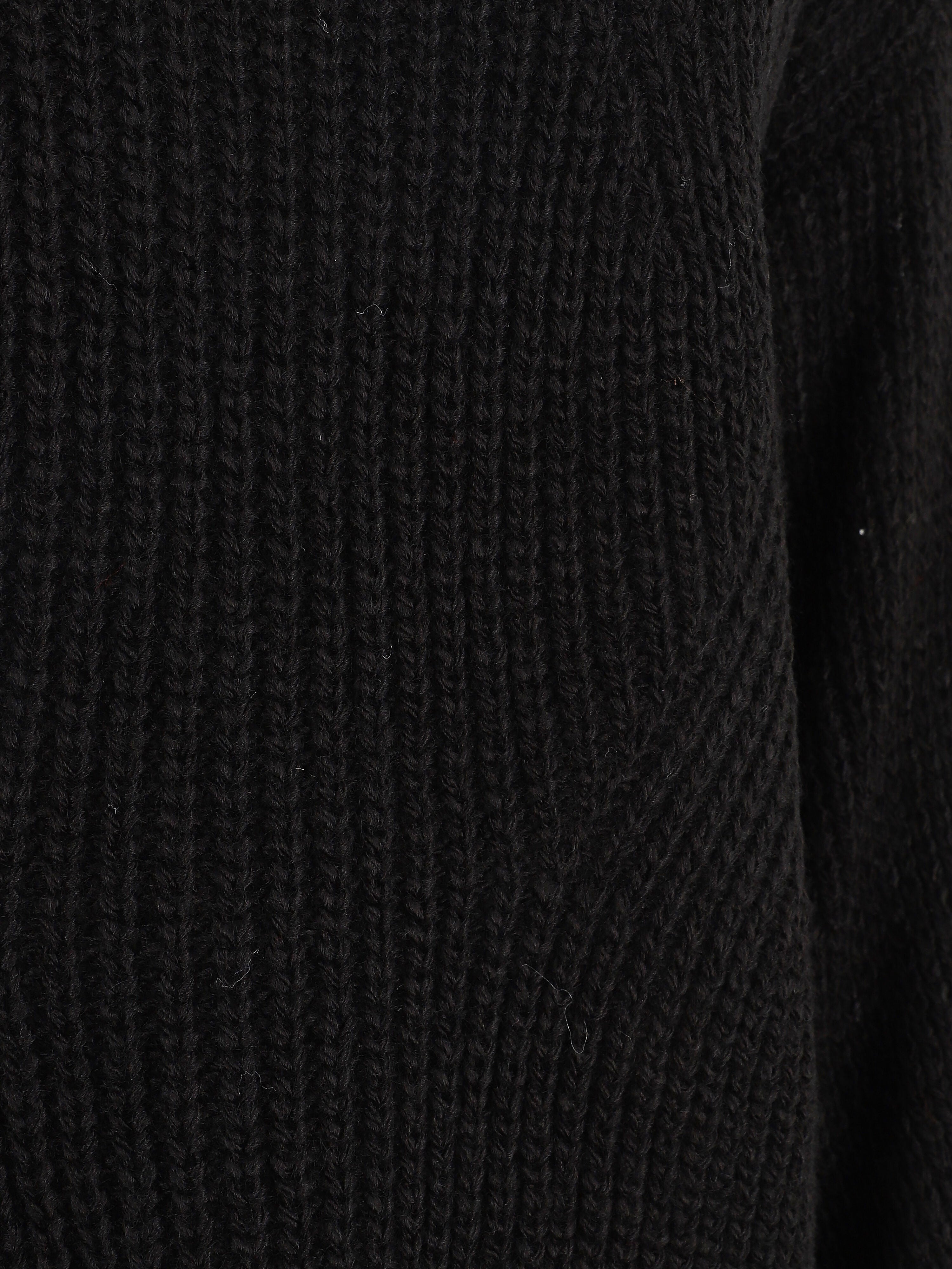 Pull loose à col bateau - Noir - 3