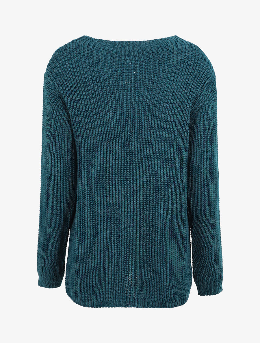 Pull long uni - Bleu canard - 2