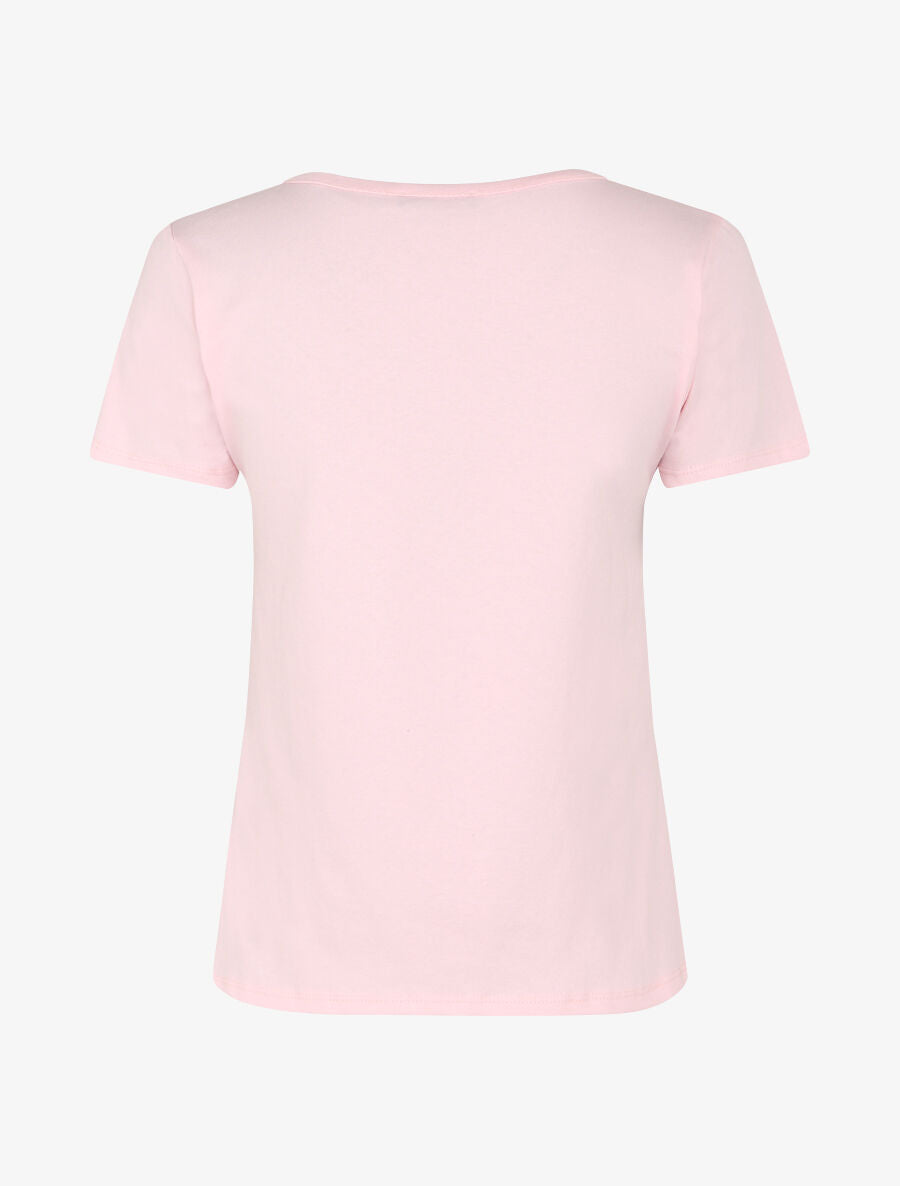 T-shirt à motif coquillage et strass - Rose - 2