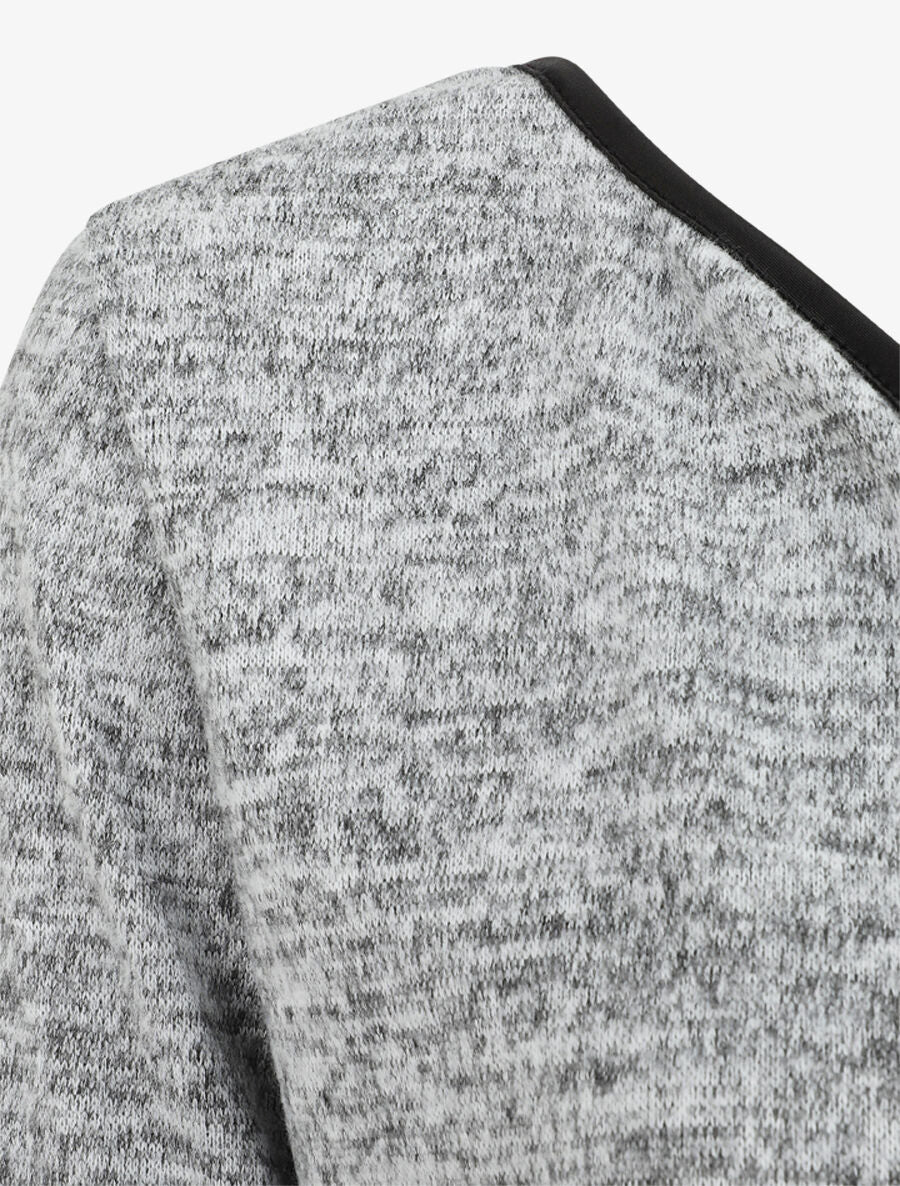 Gilet chiné à liseré texturé - Gris - 3