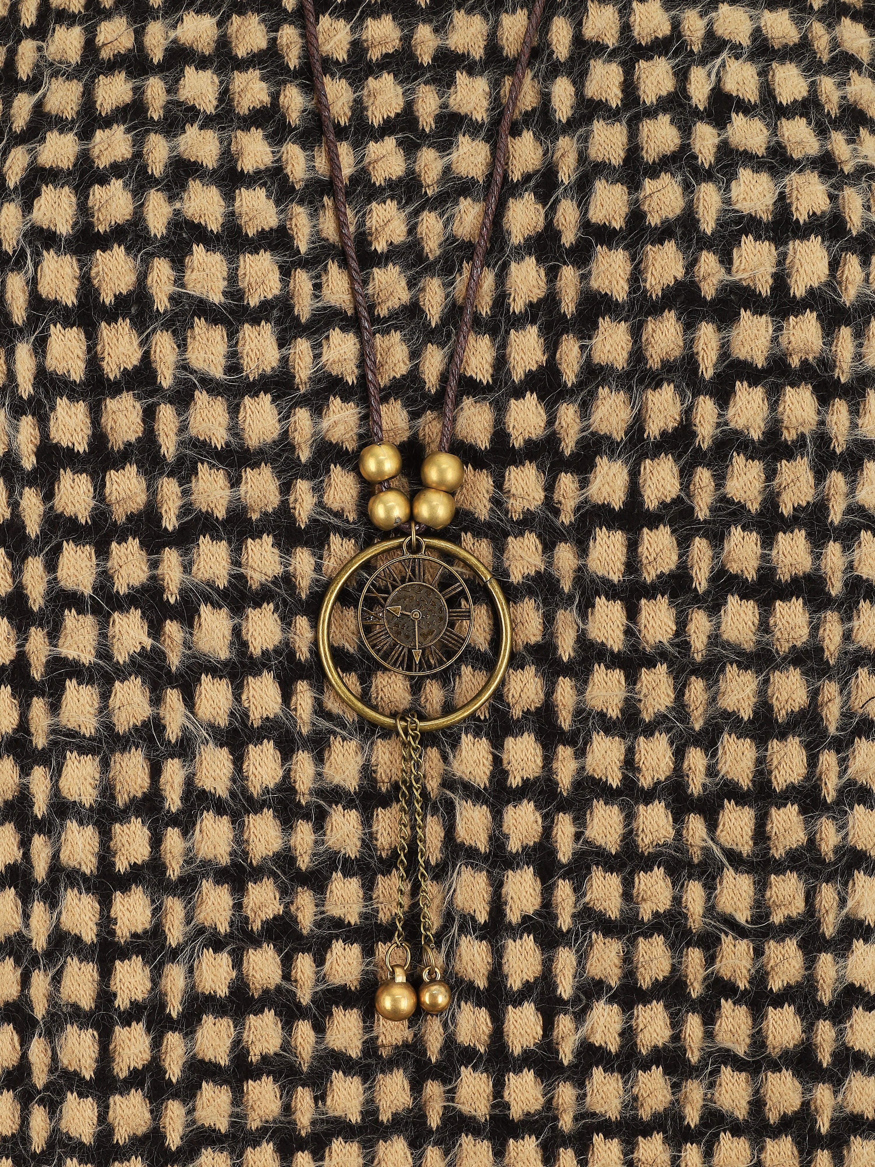 Pull ample imprimé graphique - Camel - 3