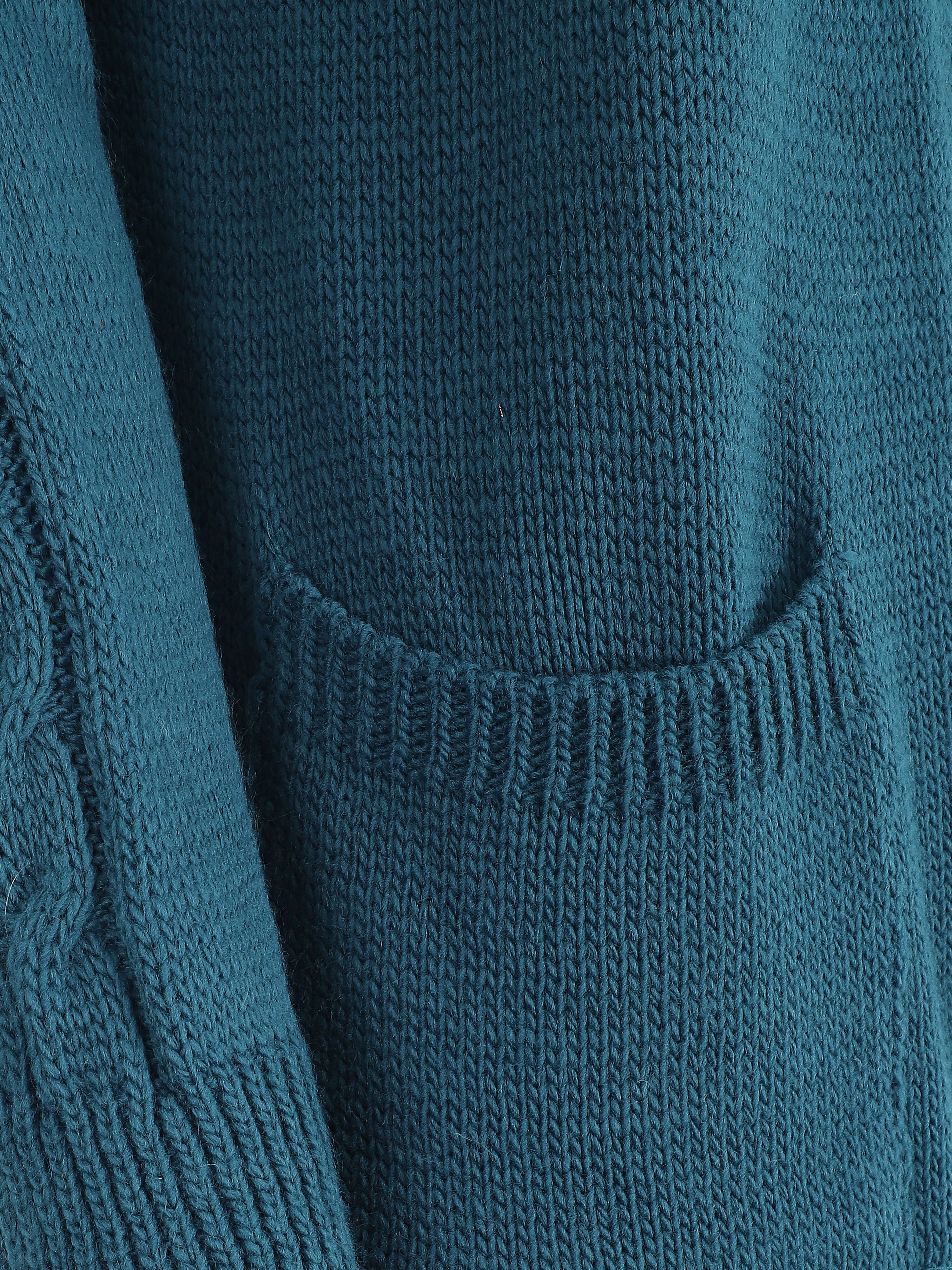 Gilet mi-long à poches plaquées - Bleu canard - 3