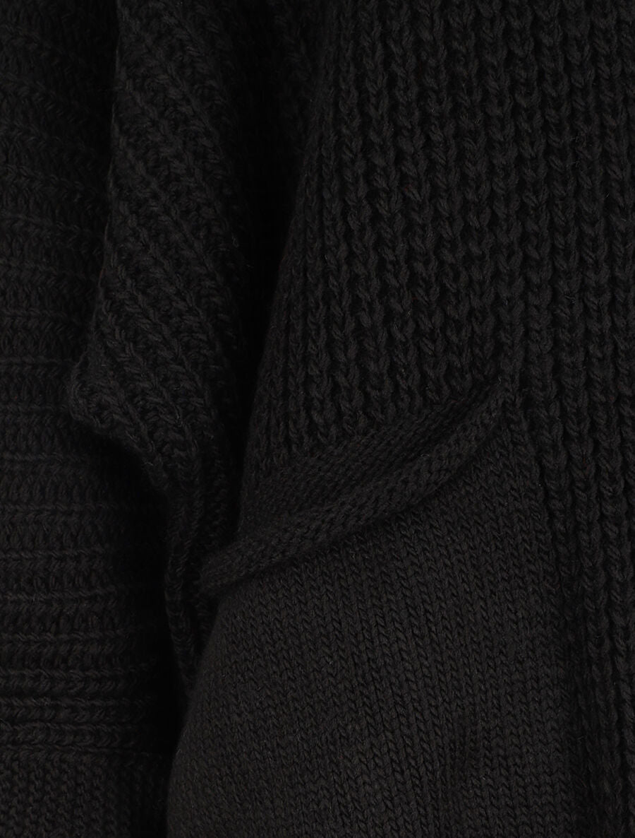 Gilet mi-long ample - Noir - 3