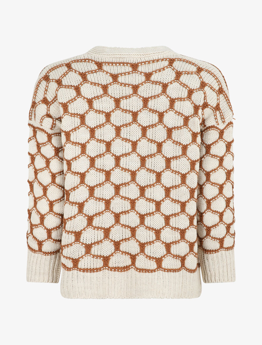 Cardigan à imprimé fantaisie - Camel - 2