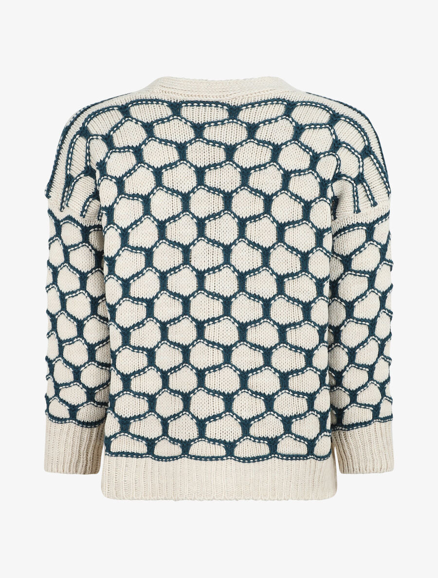 Cardigan à imprimé fantaisie - Bleu canard - 2