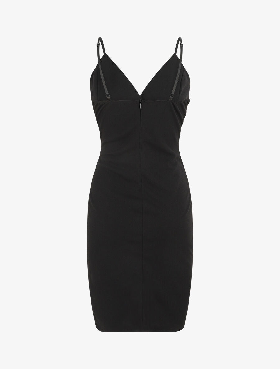 Robe portefeuille courte à bretelles - Noir - 2