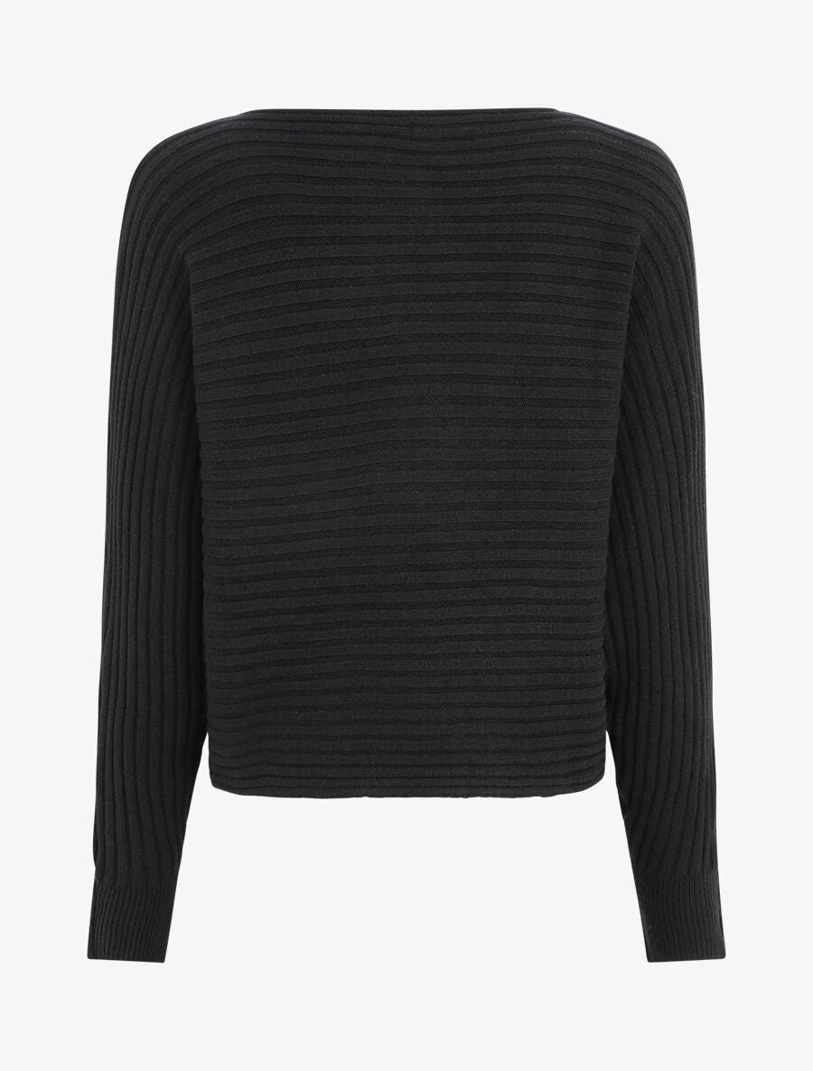 Pull uni oversize chauve-souris - Noir - 2