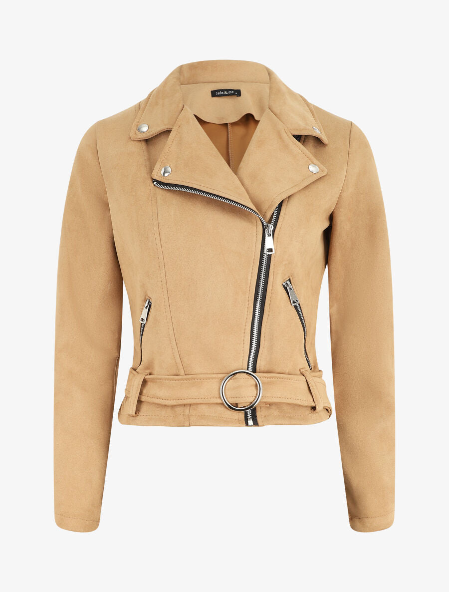 Perfecto classique en suédine - Camel - 1