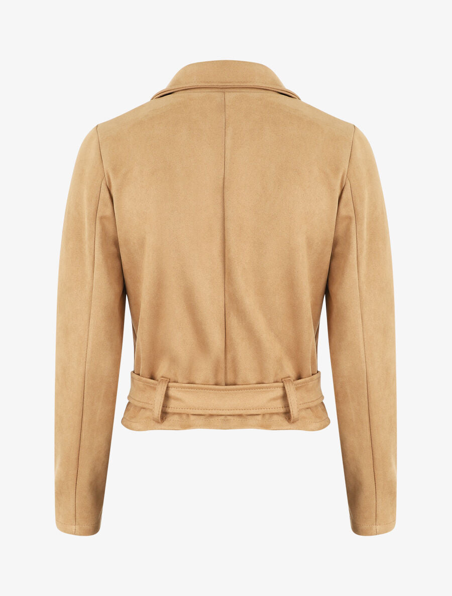 Perfecto classique en suédine - Camel - 2