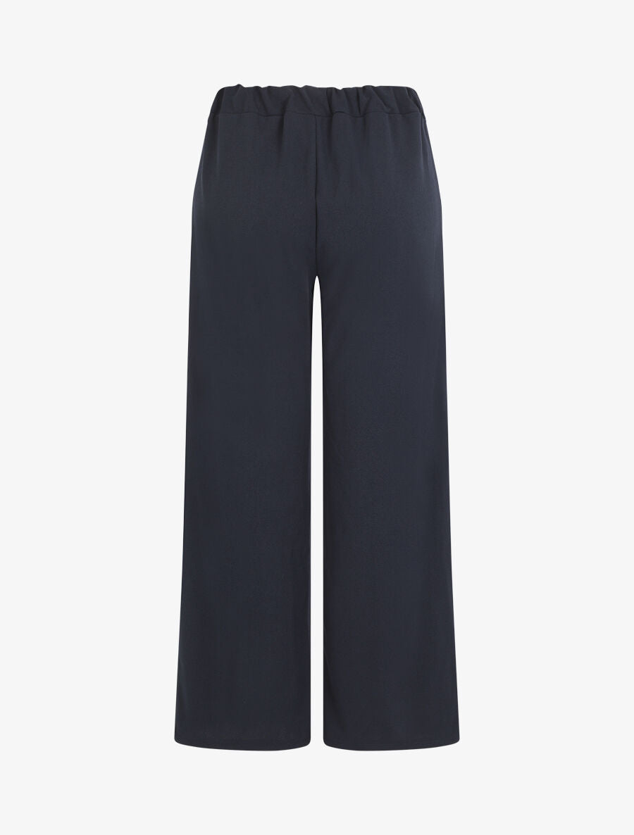 Pantalon ample à taille élastiquée - Marine - 2