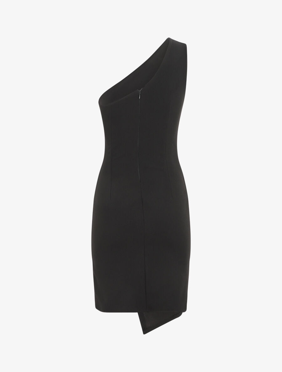 Robe à bretelles asymétriques effet drapé - Noir - 2