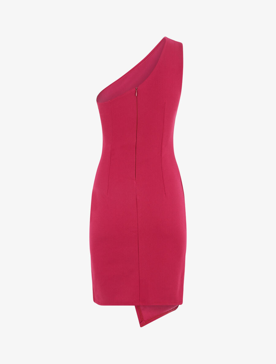 Robe à bretelles asymétriques effet drapé - Mauve - 2
