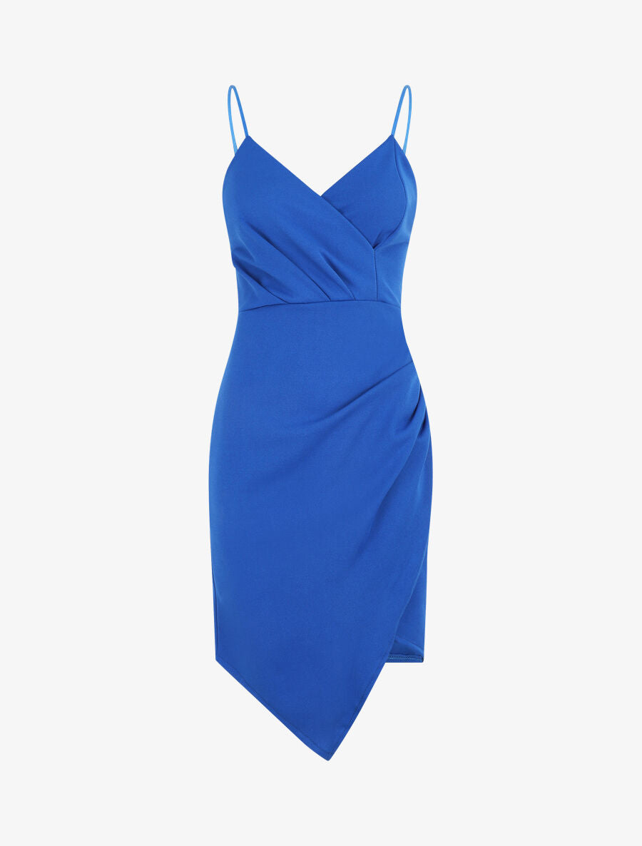 Robe fourreau style portefeuille - Bleu électrique - 2